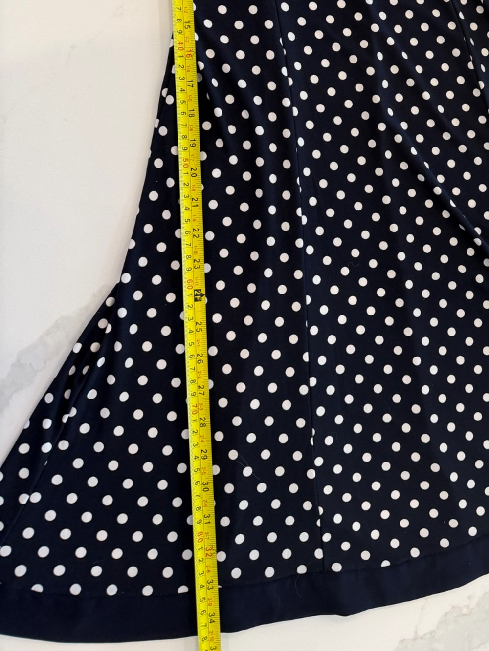 Lauren Ralph Lauren Navy Polka Dot Fit & Flare Dress Size 6 - Picture 4 of 7